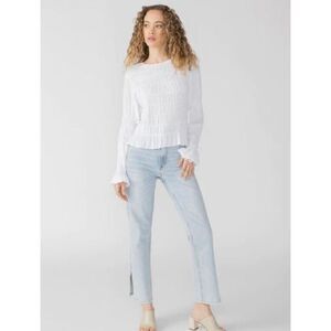 SANCTUARY - L Sz M “Stay Together” Long-Sleeve Top in White Breezy Rayon. NWT!